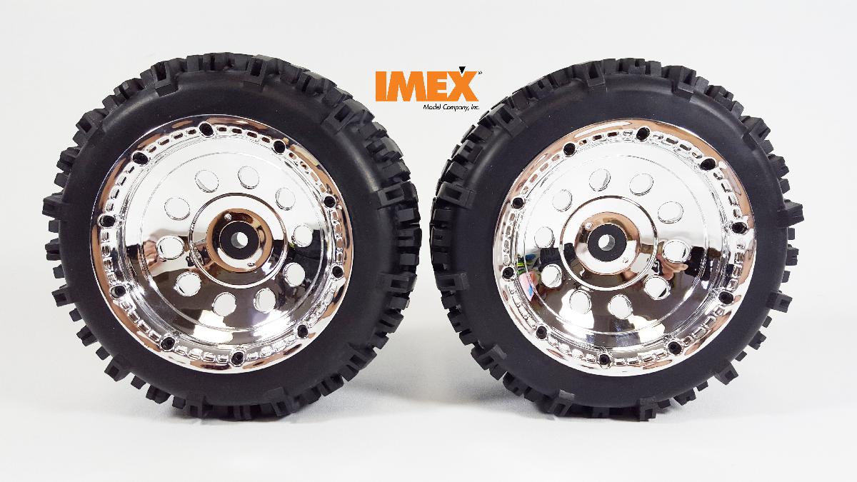Swamp Dawg Tires w/ Rear Yuma Beadlock Rims (Chrome/Chrome) (1 Pair) - Low profile Monster Truck tires with beadlocks