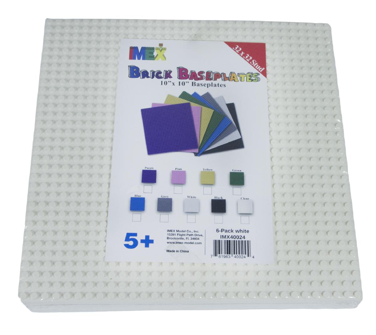 32 STUD X 32 STUD WHITE COMPATIBLE BASEPLATES, 6PACK