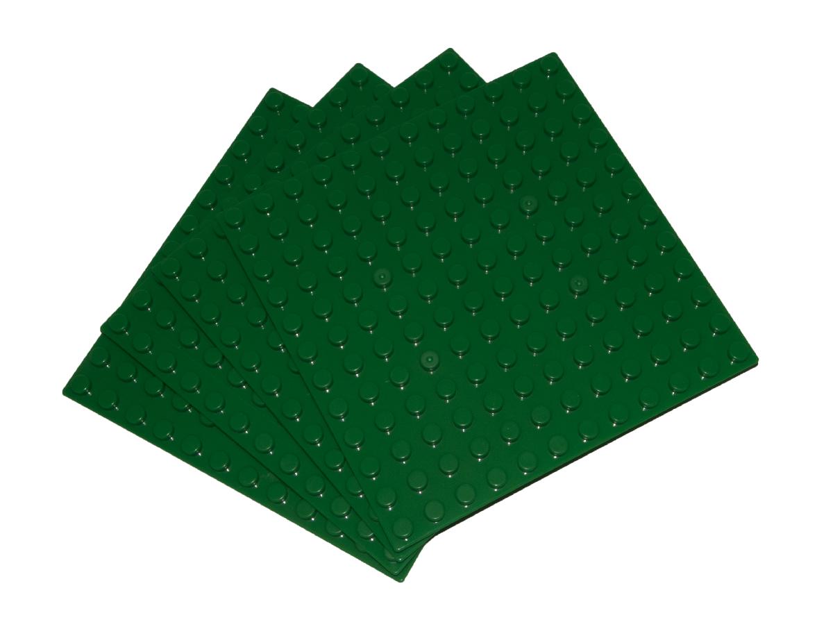 4 PC 12 X 12 GREEN BASEPLATES - COMPATIBLE WITH MAJOR BRANDS