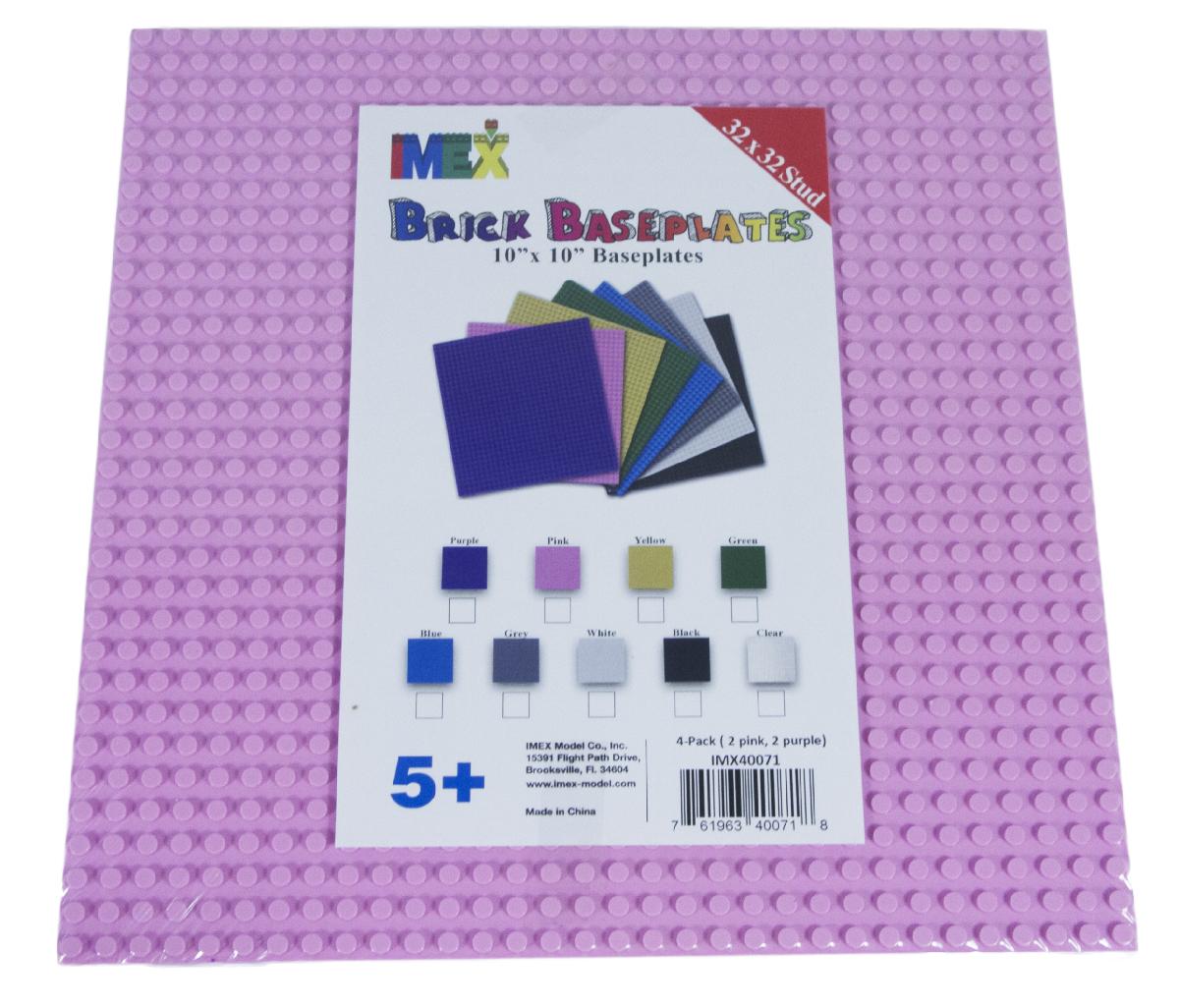 32 STUD X 32 STUD PINK/PURPLE COMBO COMPATIBLE BASEPLATES, 4PACK (2 OF EACH COLOR)