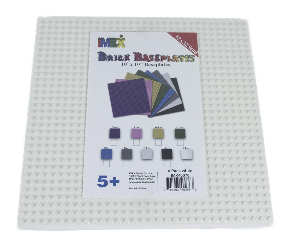  32 STUD X 32 STUD WHITE COMPATIBLE BASEPLATES, 4PACK