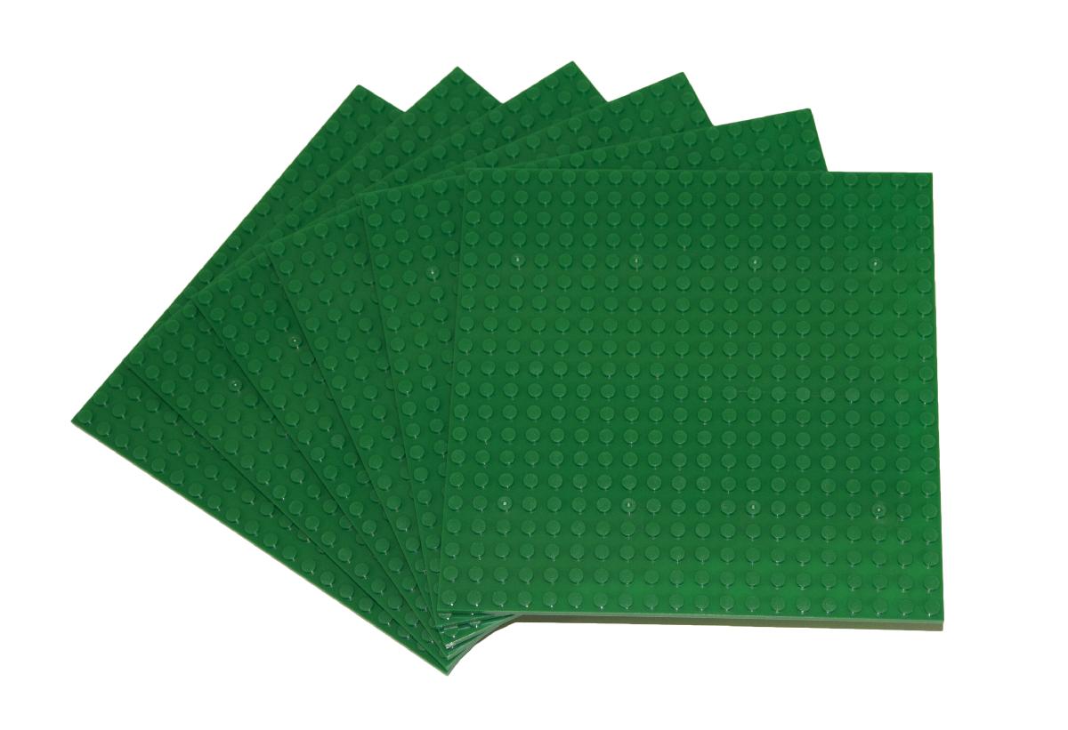 6PC 20X20 STUD COMPATIBLE GREEN  BASEPLATES