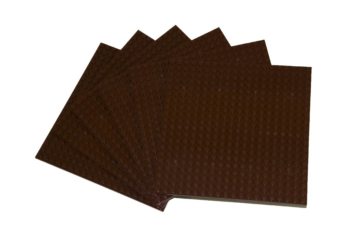 6PC 20X20 STUD COMPATIBLE BROWN BASEPLATES