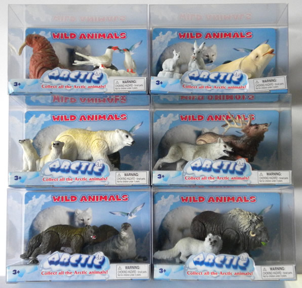 Counter Display Includes 6 Assorted Arctic Animal Styles, comes with 12 Pieces Total