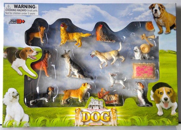 Dog Play Set Includes 12 Different Dog Breeds & Accessories
