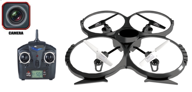 DMZ 6 AXIS QUAD COPTER, 2.4 GHZ, WITH CAMERA AND VIDEO CAMERA