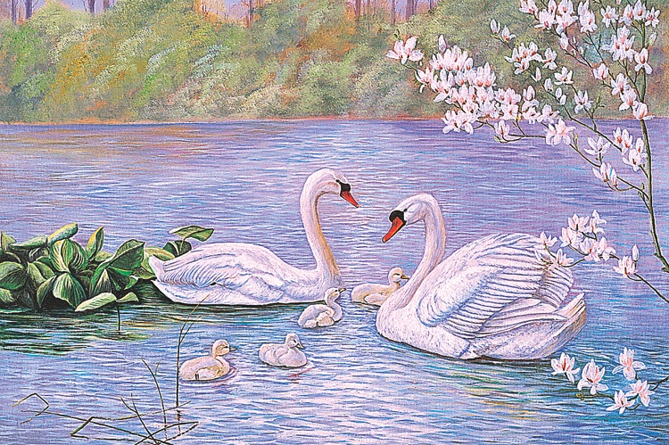 SWAN FAMILY 1,500 PIECE PUZZLE