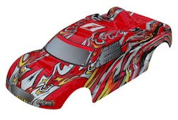1/8 TRUGGY BODY- RED WITH FLAME