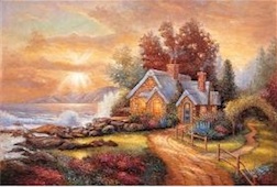 SEASIDE COTTAGE 1,000 PIECE PUZZLE GLOW-IN-THE-DARK