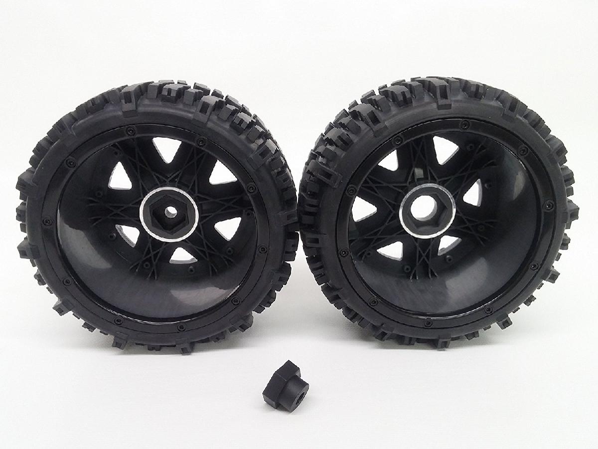 Swamp Dawg Tires w/ Rear Yuma Beadlock Rims (Gun Metal/Black) (1 Pair) - Low profile Monster Truck tires with beadlocks.