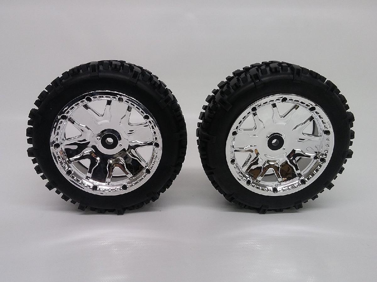Swamp Dawg Tires w/ Rear Yuma Beadlock Rims (Chrome) (1 Pair) - Low profile Monster Truck tires with beadlocks.