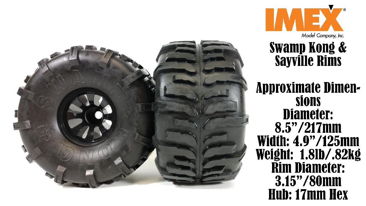 Swamp Kong Tire w/ Sayville (Black) (2 Pair) - (x4) Tires, rims, and foams!