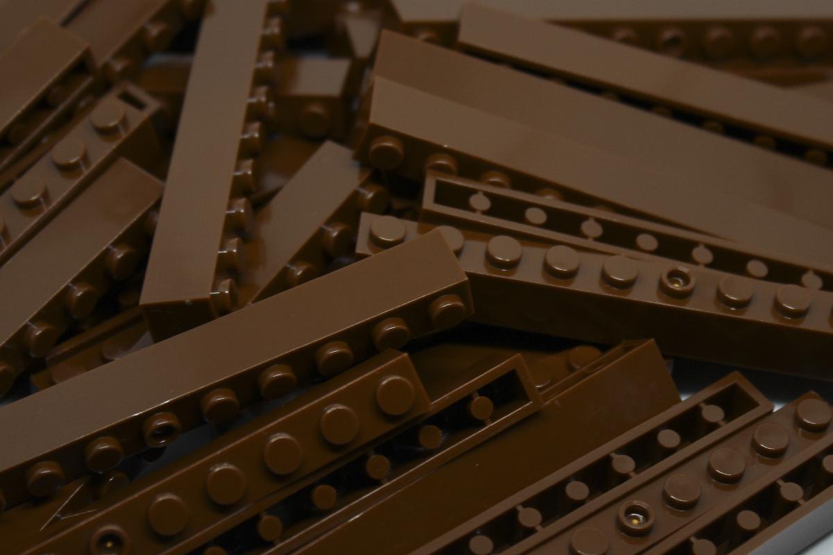1X10 STUD BROWN BRICK 50 PACK - COMPATIBLE WITH MAJOR BRANDS