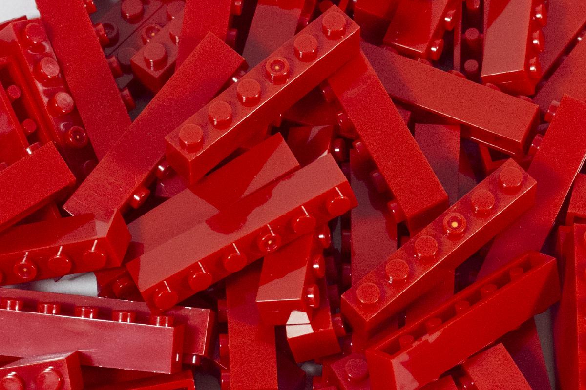 1X6 STUD BRICKS RED 100 PACK - COMPATIBLE WITH MAJOR BRANDS