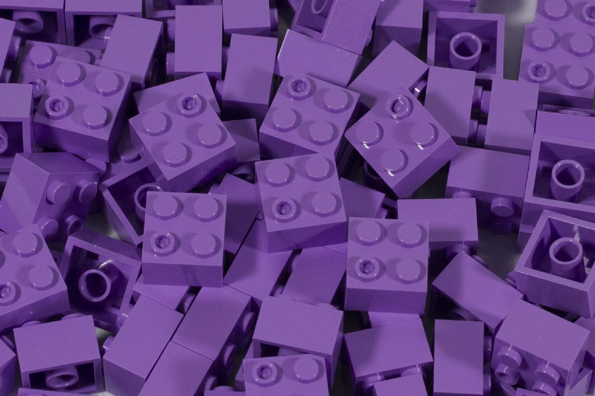  2X2 BRICK PURPLE 100 PACK  - COMPATIBLE WITH MAJOR BRANDS