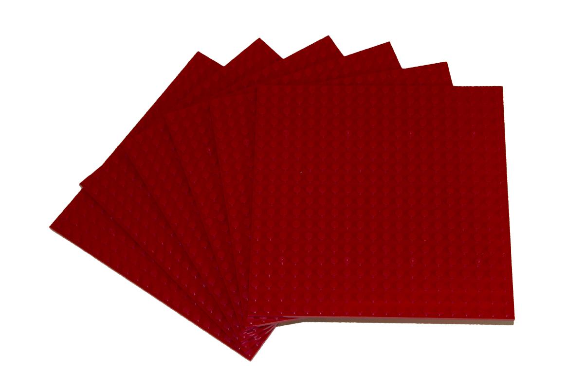 6PC 20X20 STUD COMPATIBLE RED BASEPLATES
