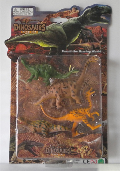 LARGE CARDED DINO SET, 3 ASST STYLES