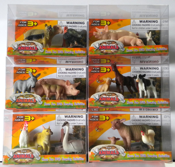 Counter Display Includes 6 Assorted Farm Animal Styles, comes with 12 Pieces Total