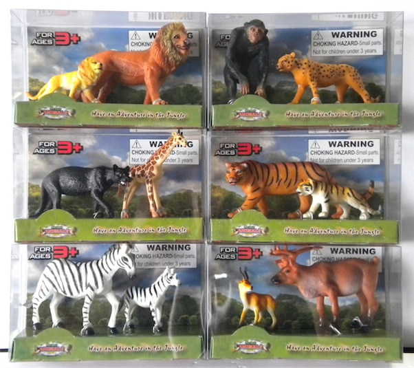 Counter Display Includes 6 Assorted Wild Animal Styles, comes with 24 Pieces Total