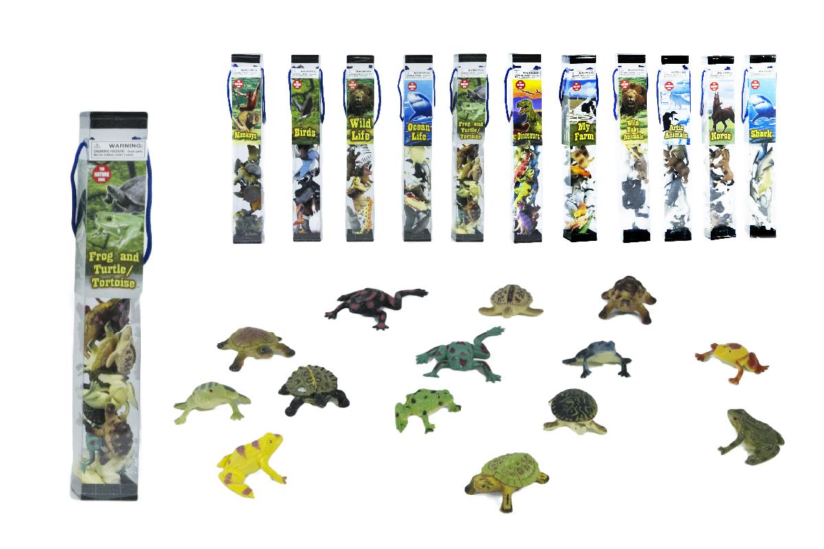 12 PC TUBE FROG, TURTLE AND TORTOISE PLA