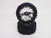 K-Rock Tires w/ Rear Yuma Beadlock Rims (Chrome) (1 Pair) - Low profile Monster Truck tires with beadlocks.