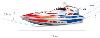 24.75 IN R/C BOAT. 2 Paint Schemes Available. Includes Radio, Battery and Charger