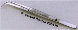 6 INCH CURVED POINTED TWEEZERS